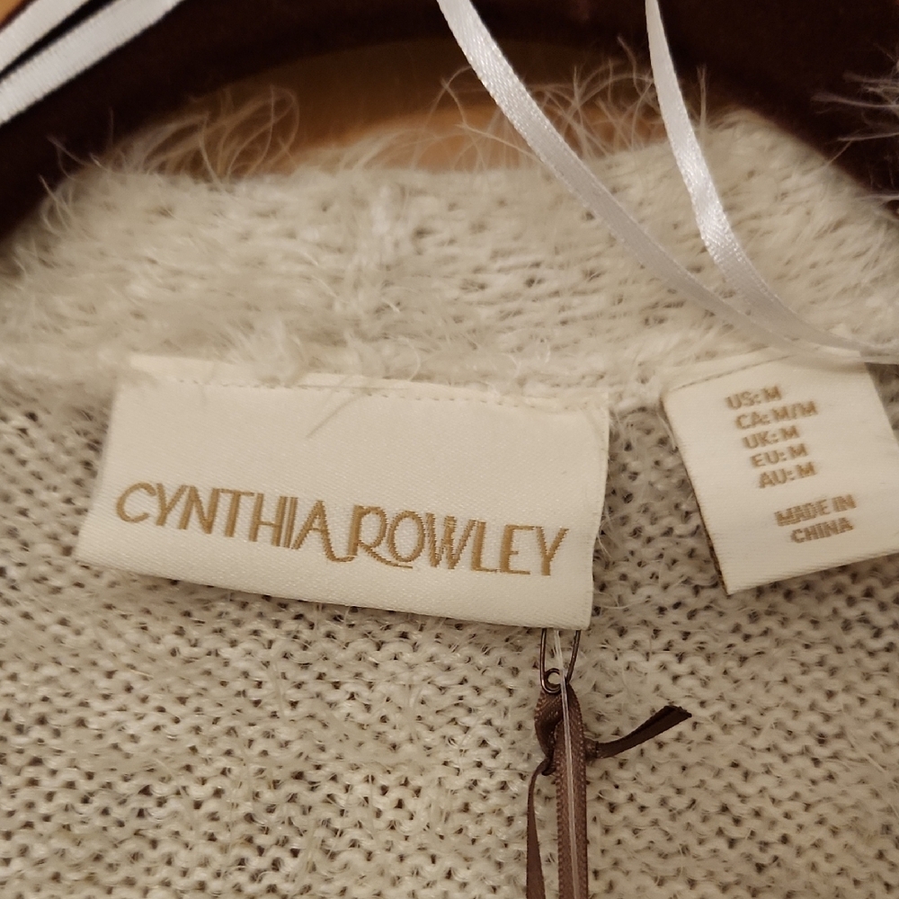Cynthia Rowley Cream and Brown Leopard Cardigan - Picture 2 of 6